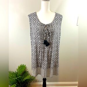 Westport 1962 black and white sleeveless tunic size 1x